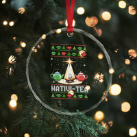 Funny Christmas Tea Lover Crystal Glass Ornament Nativi Tea Nativity Scene Christian Xmas - Wonder Print Shop