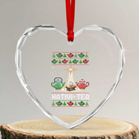 Funny Christmas Tea Lover Heart Crystal Glass Ornament Nativi Tea Nativity Scene Christian Xmas - Wonder Print Shop