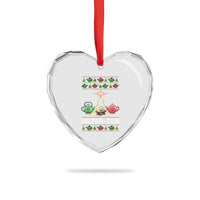 Funny Christmas Tea Lover Heart Crystal Glass Ornament Nativi Tea Nativity Scene Christian Xmas - Wonder Print Shop