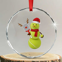 Funny Christmas Tennis Snowman Crystal Glass Ornament Tennis Lover Gift - Wonder Print Shop