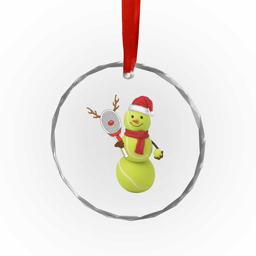 Funny Christmas Tennis Snowman Crystal Glass Ornament Tennis Lover Gift - Wonder Print Shop