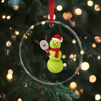 Funny Christmas Tennis Snowman Crystal Glass Ornament Tennis Lover Gift - Wonder Print Shop