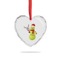 Funny Christmas Tennis Snowman Heart Crystal Glass Ornament Tennis Lover Gift - Wonder Print Shop