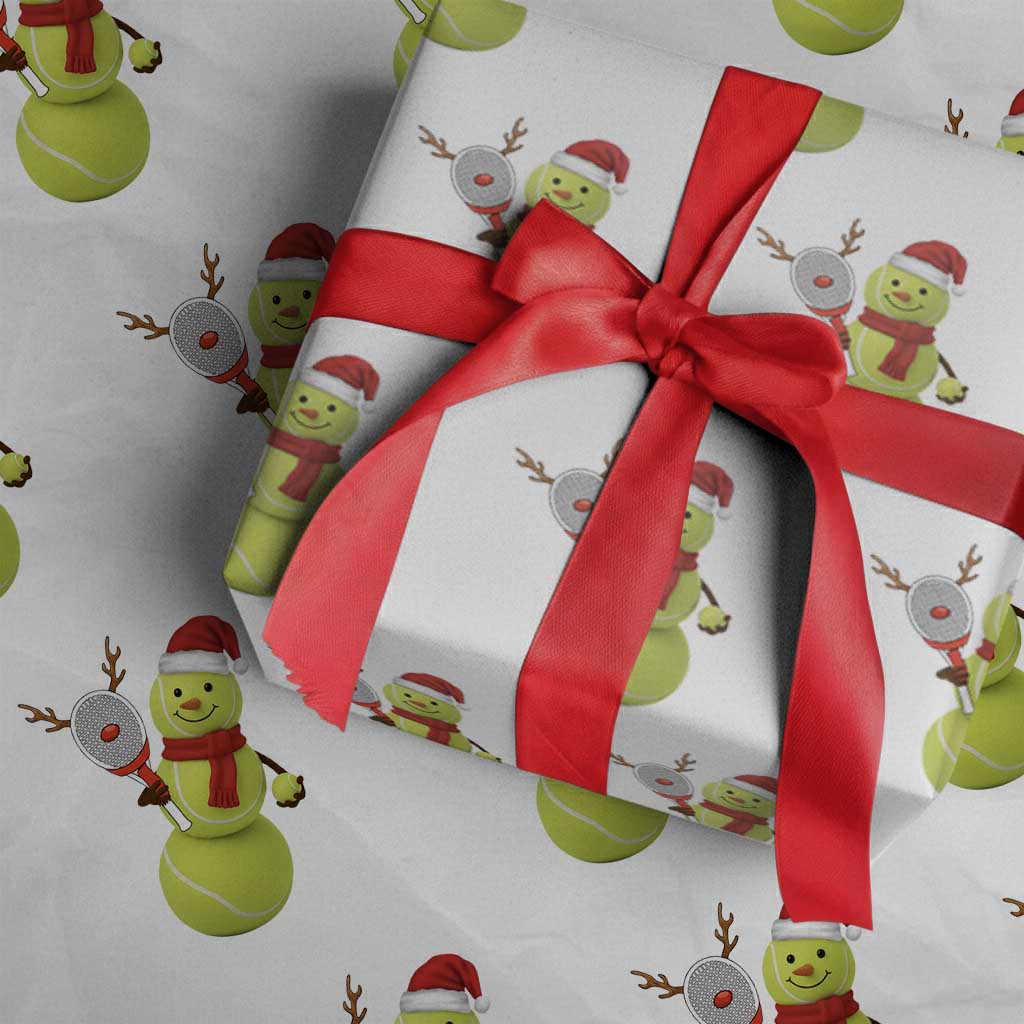 Funny Christmas Tennis Snowman Wrapping Paper Roll Tennis Lover Gift - Wonder Print Shop