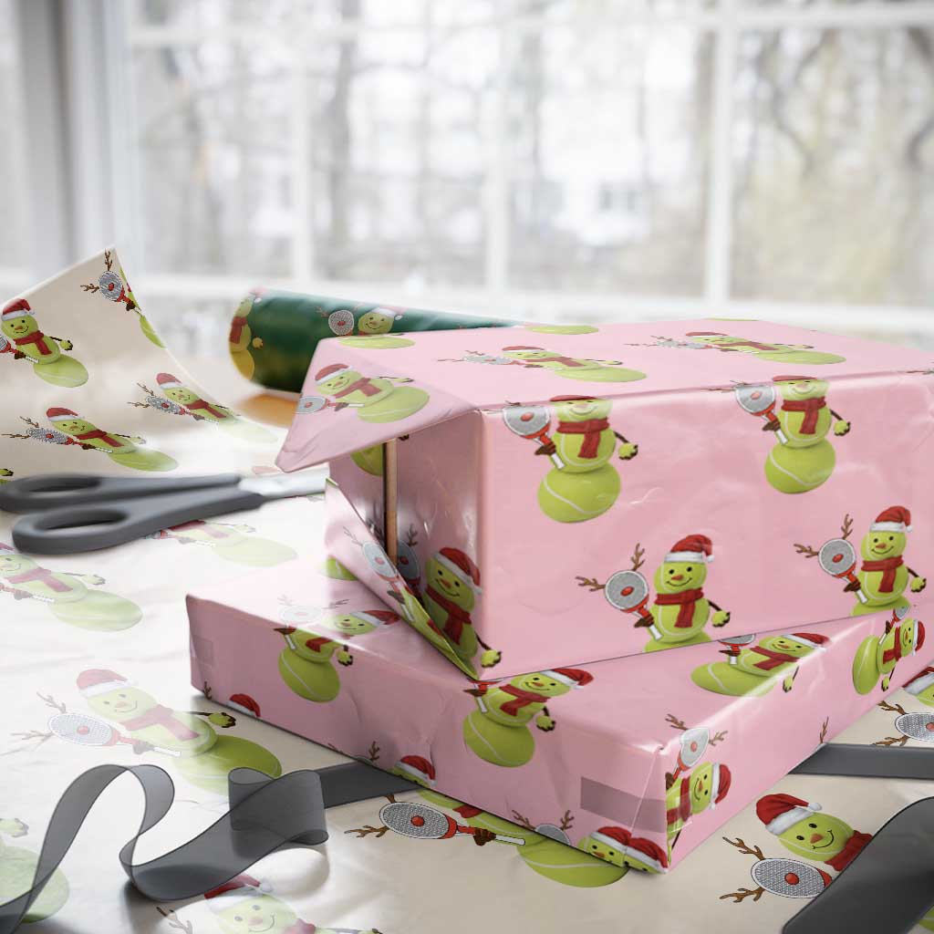 Funny Christmas Tennis Snowman Wrapping Paper Roll Tennis Lover Gift - Wonder Print Shop