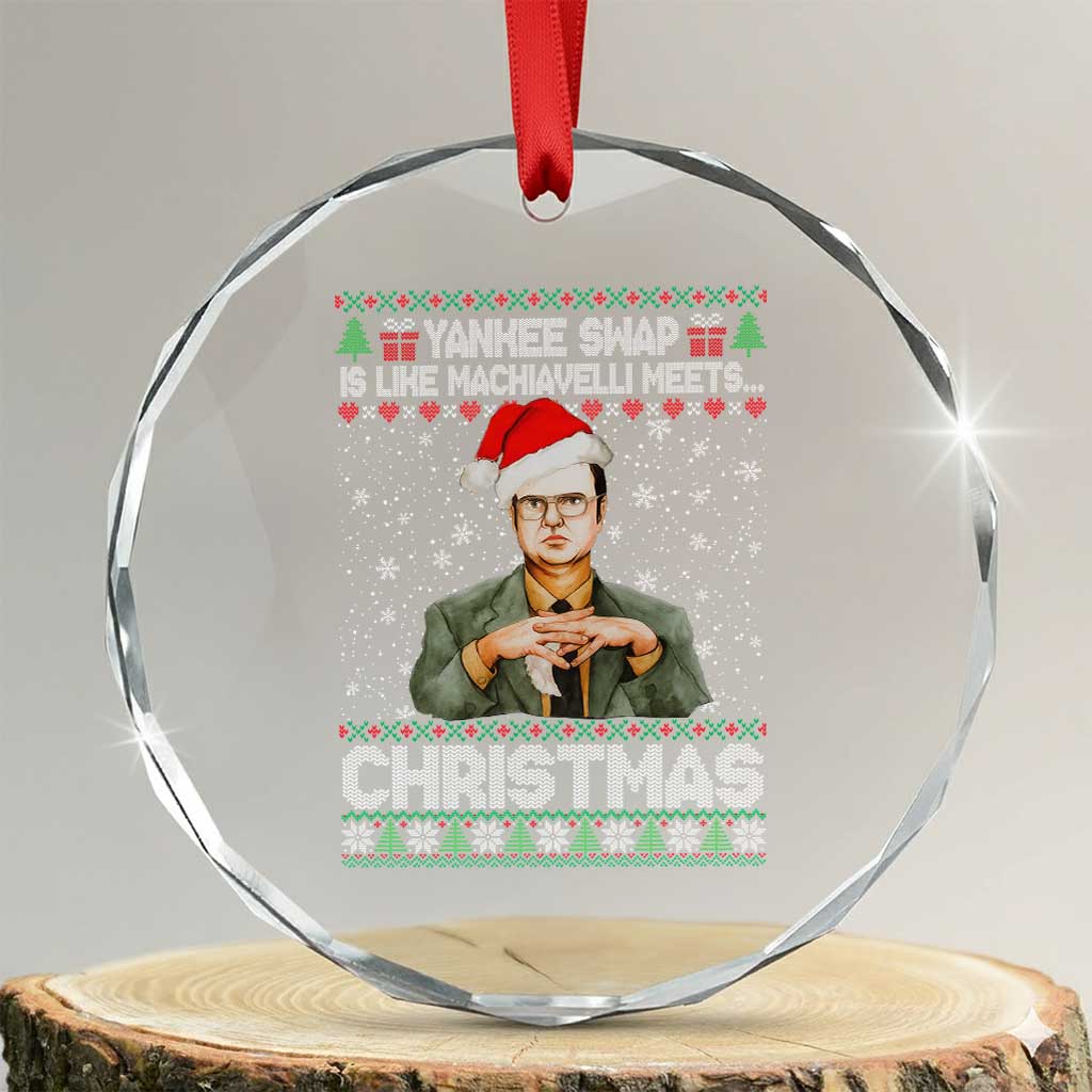 Funny Christmas The Office Movie Crystal Glass Ornament Yankee Swap Is Like Machiavelli Meets Christmas - Wonder Print Shop
