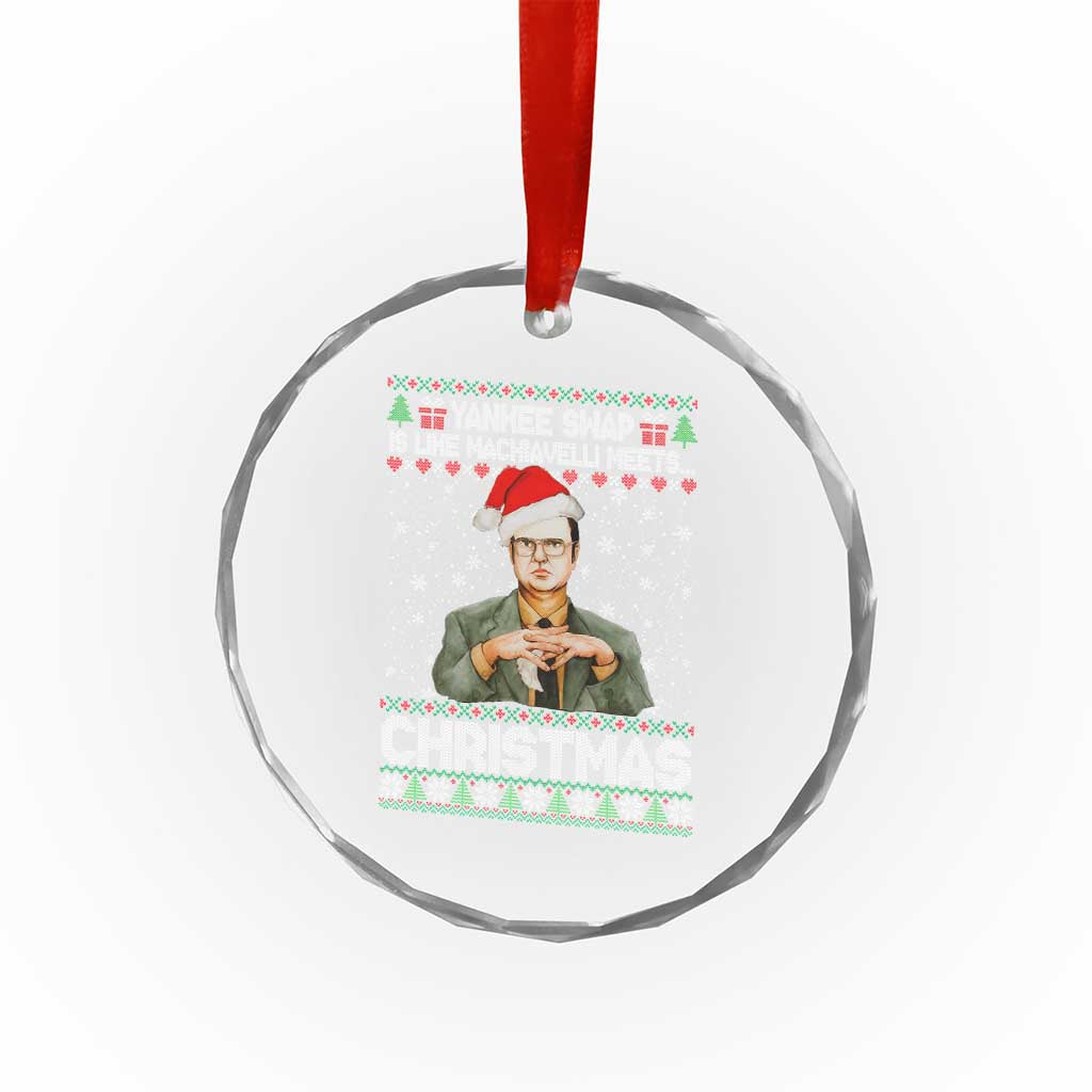 Funny Christmas The Office Movie Crystal Glass Ornament Yankee Swap Is Like Machiavelli Meets Christmas - Wonder Print Shop