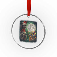 Funny Christmas Three Raccoons 67 Crystal Glass Ornament Trash Panda Moon Howling Six Seven Meme - Wonder Print Shop