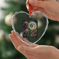 Funny Christmas Three Raccoons 67 Heart Crystal Glass Ornament Trash Panda Moon Howling Six Seven Meme - Wonder Print Shop
