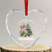 Funny Christmas Tractor Heart Crystal Glass Ornament Nothing Runs Like A Reindeere Farmers - Wonder Print Shop