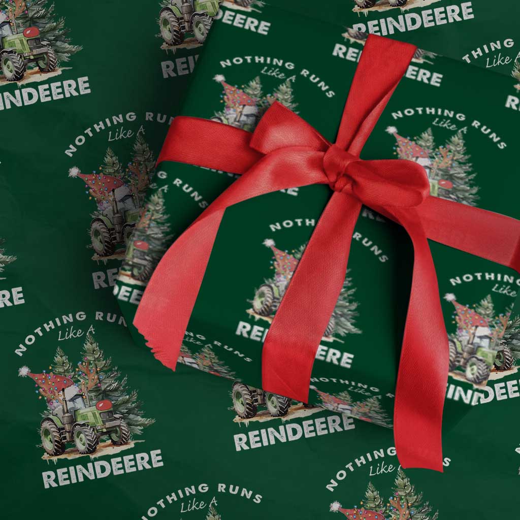 Funny Christmas Tractor Wrapping Paper Roll Nothing Runs Like A Reindeere Farmers - Wonder Print Shop