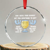 Funny Christmas Vacation Eggnog Crystal Glass Ornament Can I Refill Your Eggnogs Get You Something To Eat Xmas Movie - Wonder Print Shop