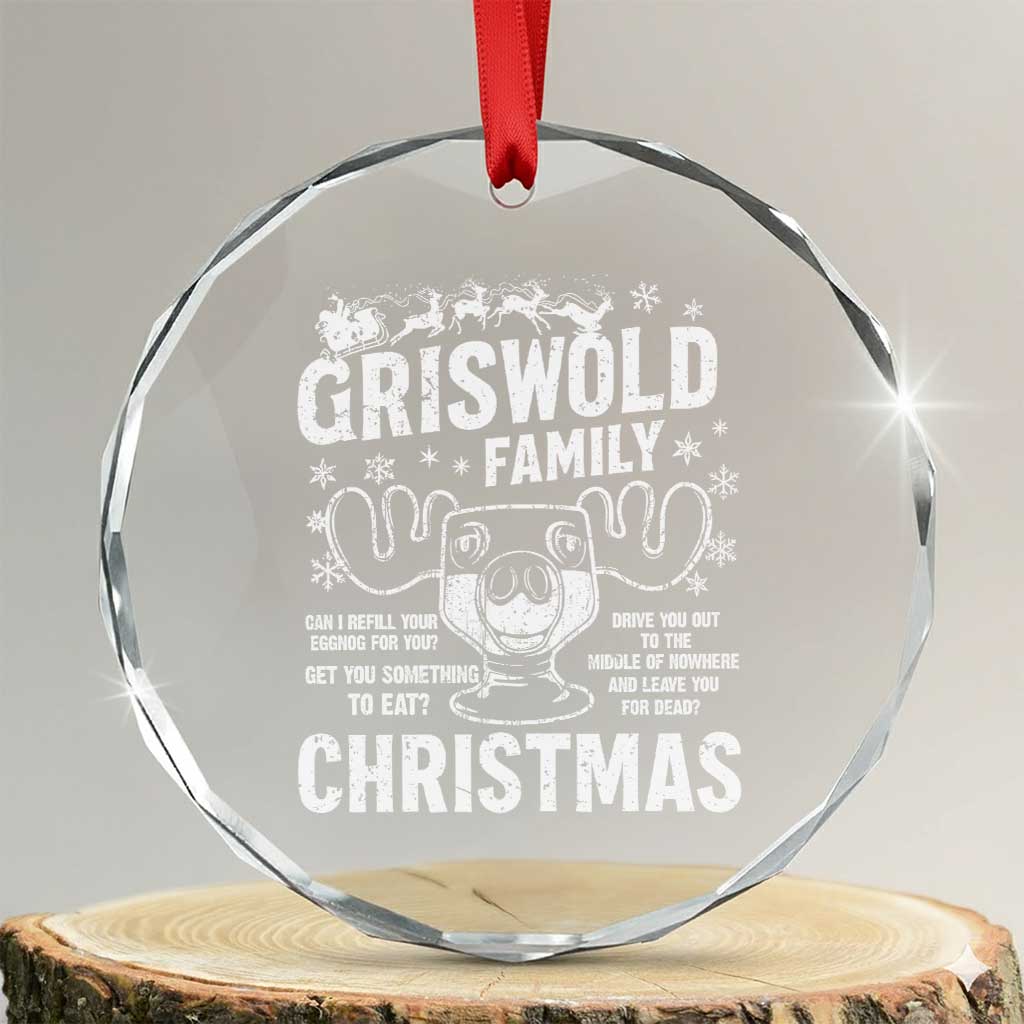 Funny Christmas Vacation Eggnog Crystal Glass Ornament Griswold Family Can I Refill Your Eggnogs Xmas Movie - Wonder Print Shop