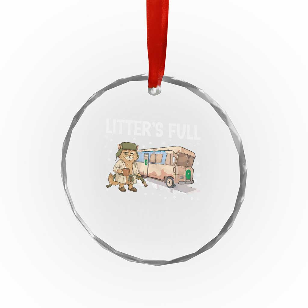 Funny Christmas Vacation Litter's Full Cat Crystal Glass Ornament Xmas Movie - Wonder Print Shop