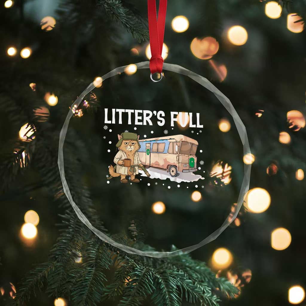 Funny Christmas Vacation Litter's Full Cat Crystal Glass Ornament Xmas Movie - Wonder Print Shop
