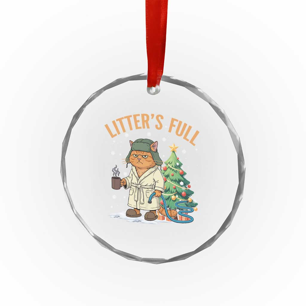 Funny Christmas Vacation Movie Litter's Full Cat Crystal Glass Ornament Xmas Tree - Wonder Print Shop