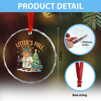 Funny Christmas Vacation Movie Litter's Full Cat Crystal Glass Ornament Xmas Tree - Wonder Print Shop