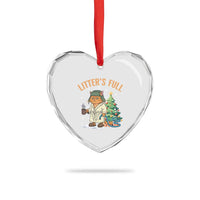 Funny Christmas Vacation Movie Litter's Full Cat Heart Crystal Glass Ornament Xmas Tree - Wonder Print Shop