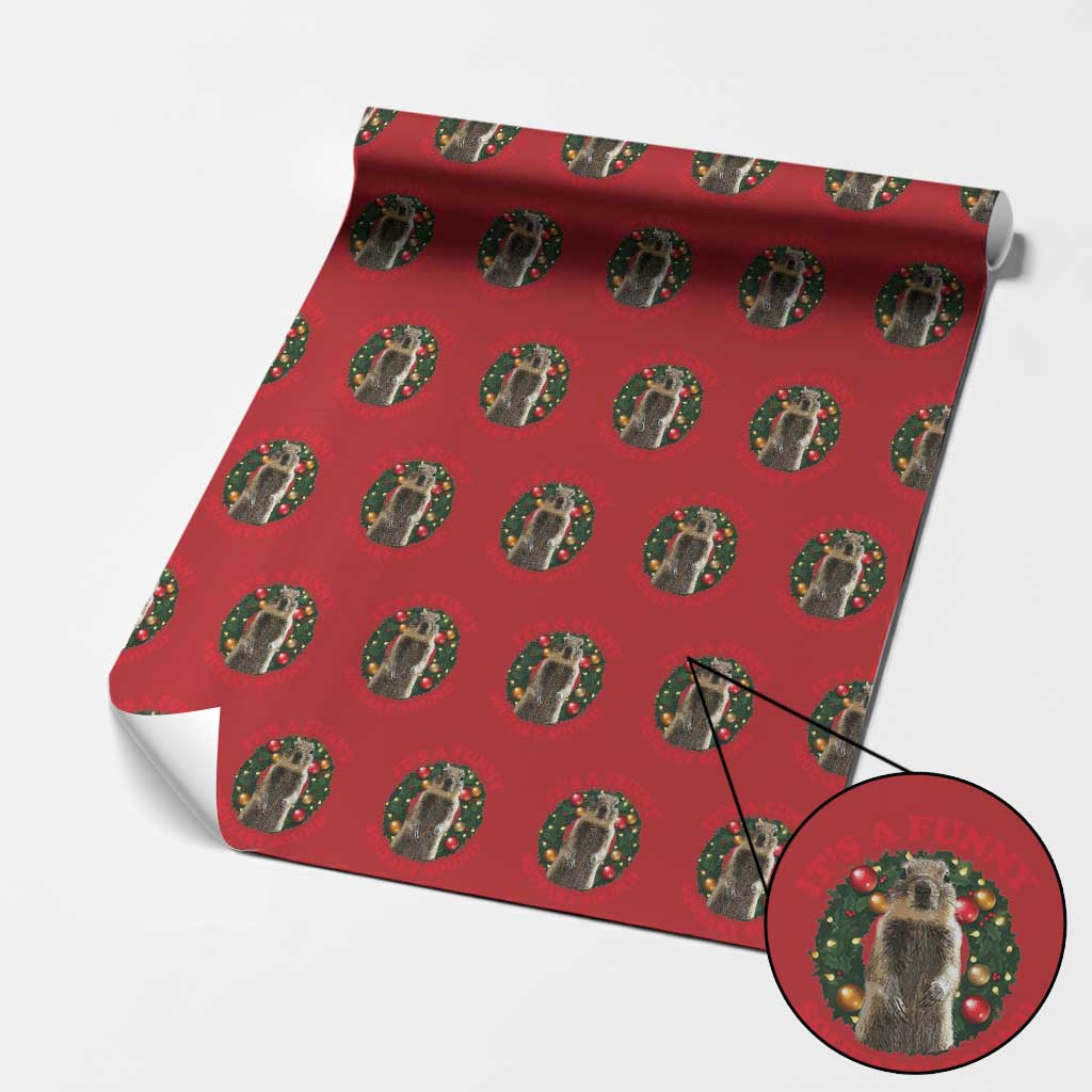 Funny Christmas Vacation Squirrel Movie Wrapping Paper Roll It Is A Funny Squeaky Sound Xmas Wreath - Wonder Print Shop