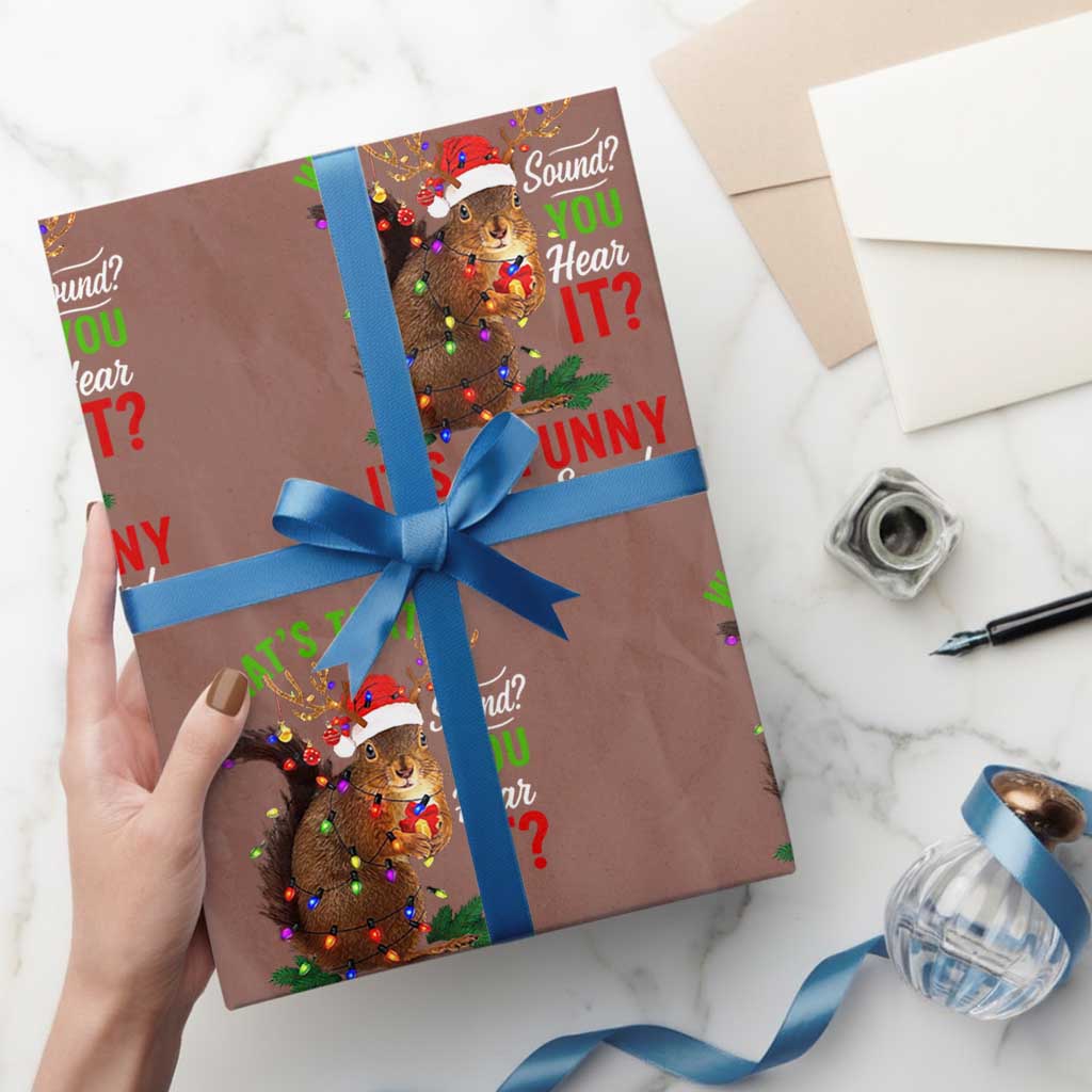 Funny Christmas Vacation Squirrel Movie Wrapping Paper Roll Whats That Sound You Hear It It Is A Funny Squeaky Sound - Wonder Print Shop