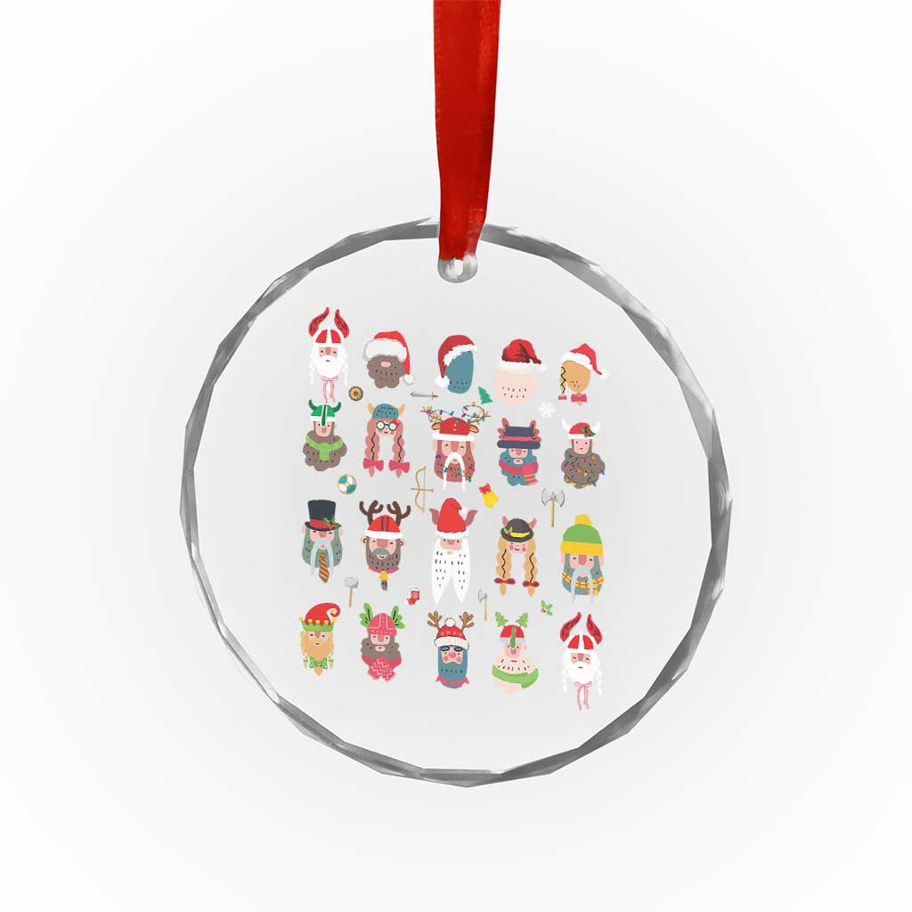 Funny Christmas Viking Crystal Glass Ornament Nordic Cute Viking Warriors - Wonder Print Shop