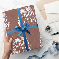 Funny Christmas Viking Wrapping Paper Roll Sleigh All Day Sleipnir Longship Santa - Wonder Print Shop