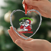 Funny Christmas Weed Heart Crystal Glass Ornament Merryjuanna Christmas Santa Xmas - Wonder Print Shop