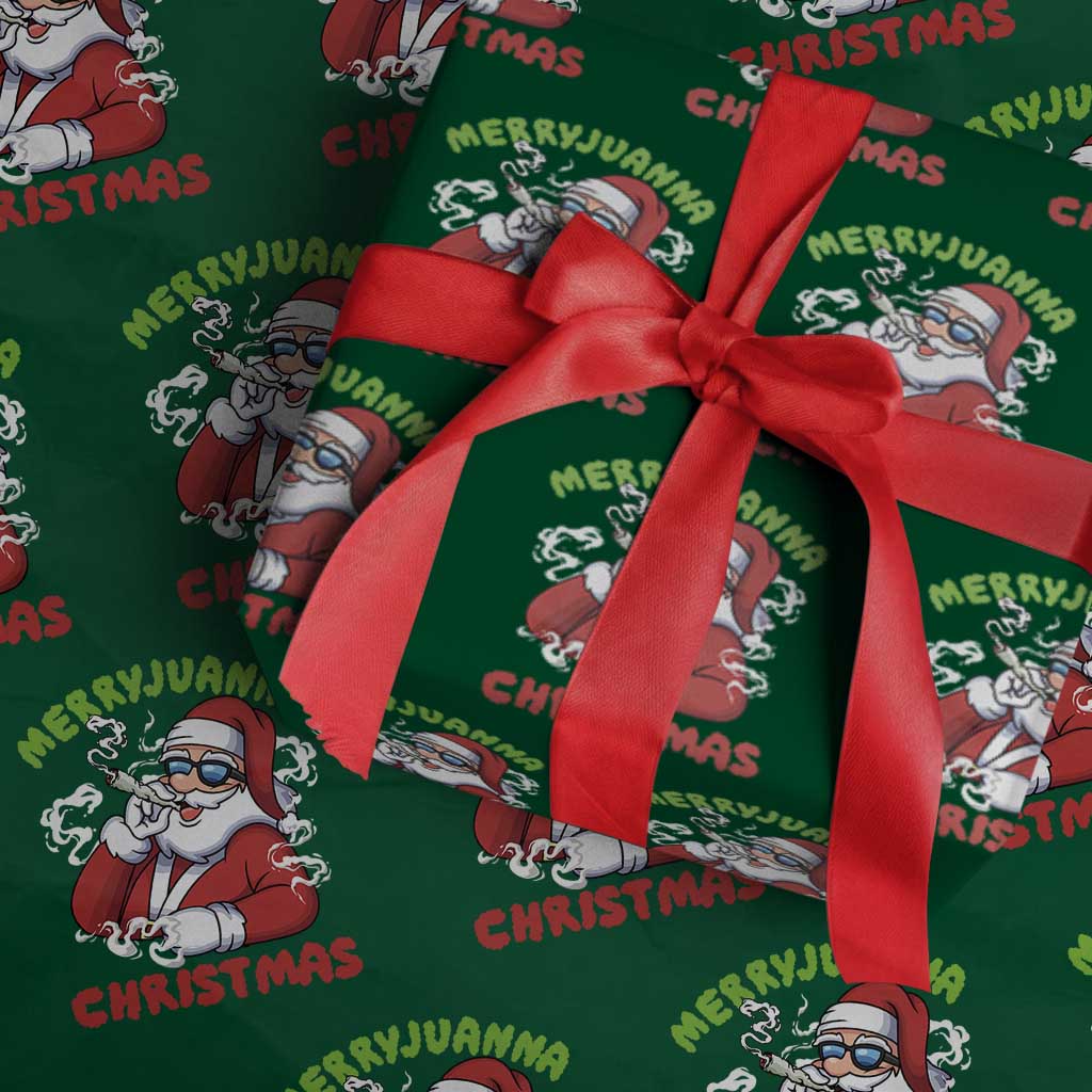 Funny Christmas Weed Wrapping Paper Roll Merryjuanna Christmas Santa Xmas - Wonder Print Shop