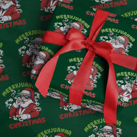 Funny Christmas Weed Wrapping Paper Roll Merryjuanna Christmas Santa Xmas - Wonder Print Shop