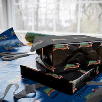 Funny Christmas Wiener Dog Wrapping Paper Roll Dachshund Through The Snow Xmas Tree - Wonder Print Shop