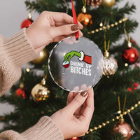 Funny Christmas Wine Crystal Glass Ornament Drink Up Bitches - Wonder Print Shop