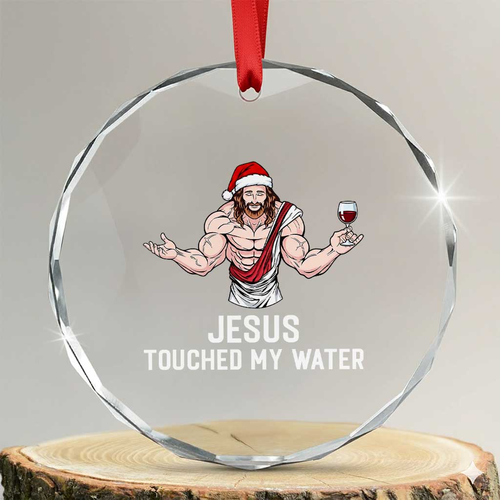 Funny Christmas Wine Crystal Glass Ornament Jesus Drank Wine - Wonder Print Shop