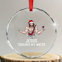 Funny Christmas Wine Crystal Glass Ornament Jesus Drank Wine - Wonder Print Shop