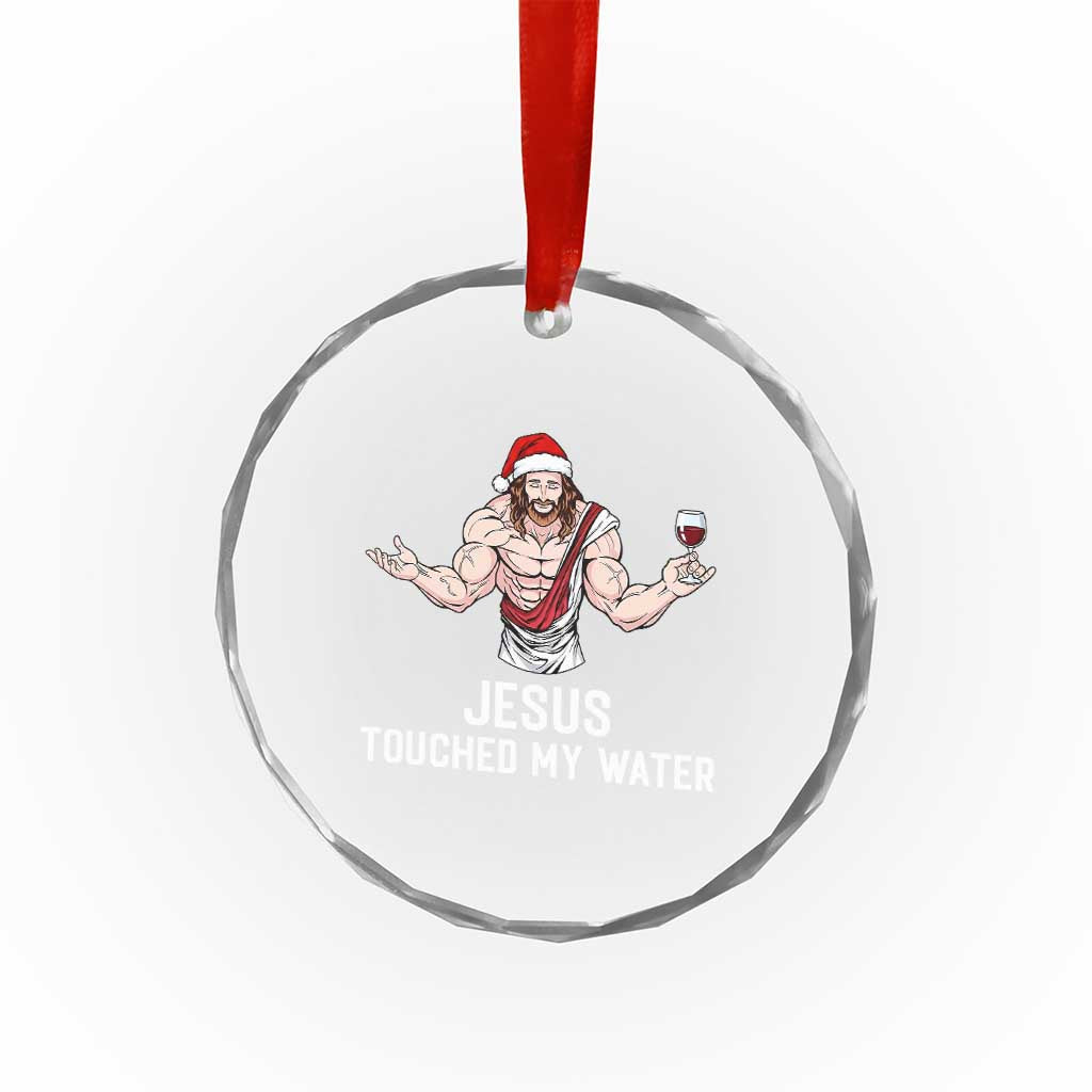 Funny Christmas Wine Crystal Glass Ornament Jesus Drank Wine - Wonder Print Shop