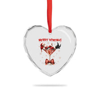 Funny Christmas Wine Heart Crystal Glass Ornament Santa Feeling Xmas - Wonder Print Shop