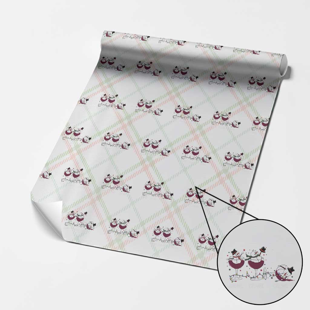 Funny Christmas Wine Wrapping Paper Roll Drink Drank Drunk Snowman Xmas - Wonder Print Shop