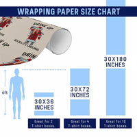 Funny Christmas Wine Wrapping Paper Roll Drink Up Bitches It Is Christmas - Wonder Print Shop