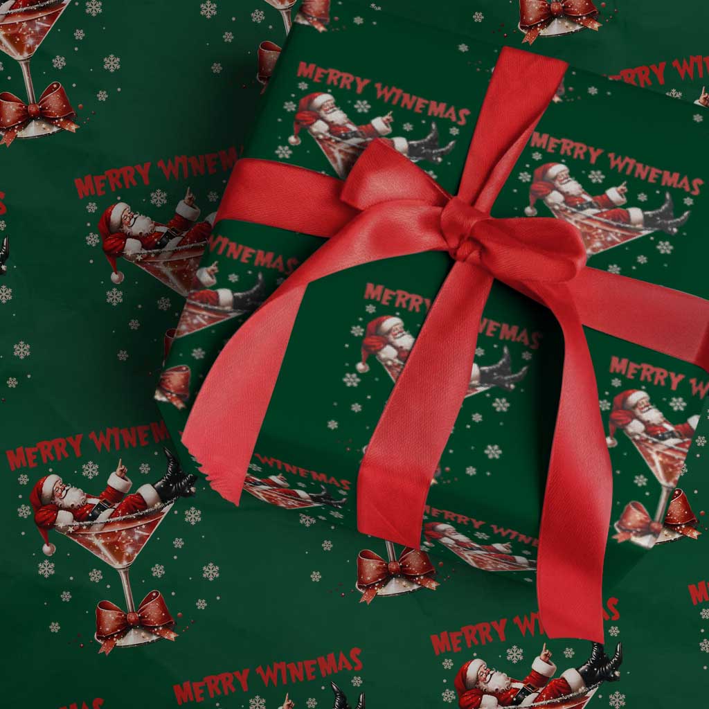 Funny Christmas Wine Wrapping Paper Roll Santa Feeling Xmas - Wonder Print Shop