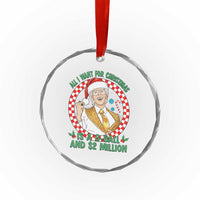 Funny Christmas Wish Billy Meme Crystal Glass Ornament A 8 Ball and 2 Million Dollars Baby Uncle Santa Hat - Wonder Print Shop