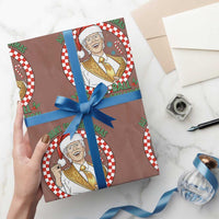 Funny Christmas Wish Billy Meme Wrapping Paper Roll A 8 Ball and 2 Million Dollars Baby Uncle Santa Hat - Wonder Print Shop