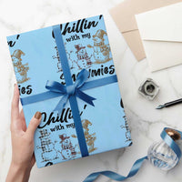 Funny Christmas Wrapping Paper Roll Chilln' With My Snowmies Plaid Snowman - Wonder Print Shop