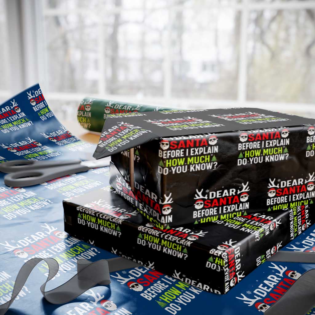 Funny Christmas Wrapping Paper Roll Dear Santa I Can Explain How Much Do You Know - Wonder Print Shop
