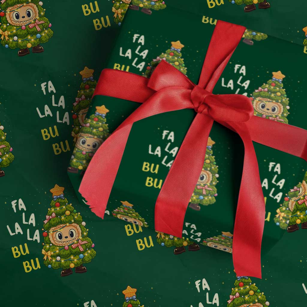 Funny Christmas Wrapping Paper Roll Fa La La La Bu Bu Xmas Song Kawaii Bubu - Wonder Print Shop