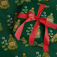 Funny Christmas Wrapping Paper Roll Fa La La La Bu Bu Xmas Song Kawaii Bubu - Wonder Print Shop