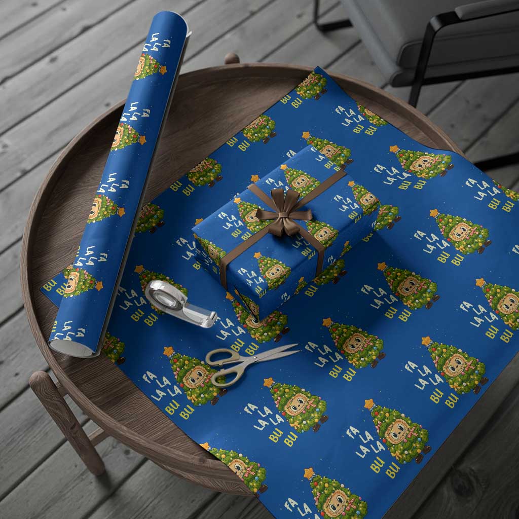 Funny Christmas Wrapping Paper Roll Fa La La La Bu Bu Xmas Song Kawaii Bubu - Wonder Print Shop