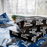 Funny Christmas Wrapping Paper Roll Fly You Fools Fantasy Movie Santa Sleigh Reindeer - Wonder Print Shop