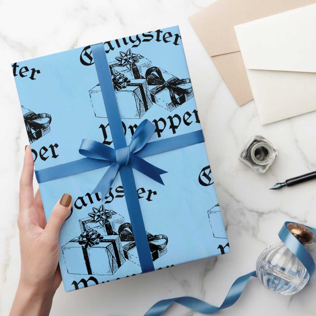 Funny Christmas Wrapping Paper Roll Gangster Wrapper Vintage Presents Gift - Wonder Print Shop