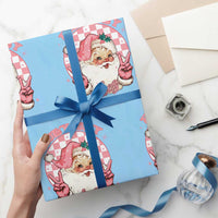 Funny Christmas Wrapping Paper Roll Holly Jolly Vibes Retro Pink Santa - Wonder Print Shop