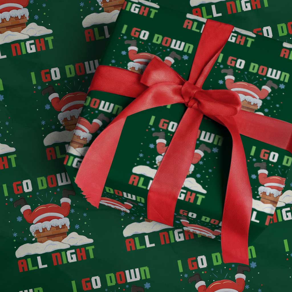 Funny Christmas Wrapping Paper Roll I Go Down All Night - Wonder Print Shop