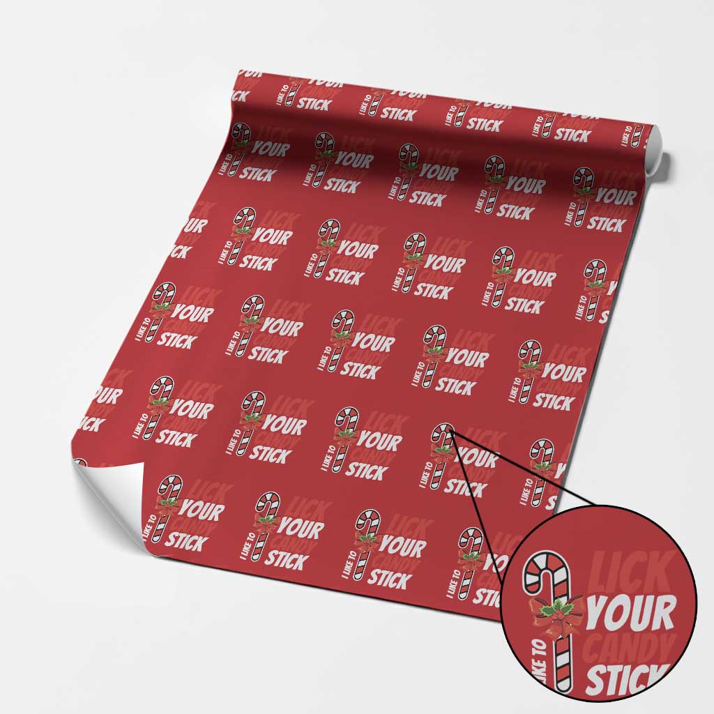Funny Christmas Wrapping Paper Roll I Like To Lick Your Candy Stick - Wonder Print Shop